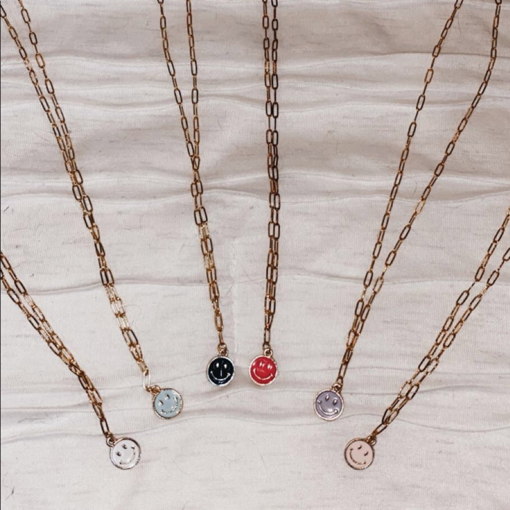 Trendy Colorful Smiley Face Necklaces Jewelry